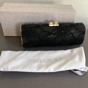 Black Jimmy Choo Lace Clutch